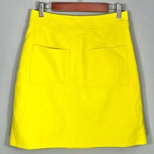 J.Crew NWT Yellow Wool Mini Skirt Size 2